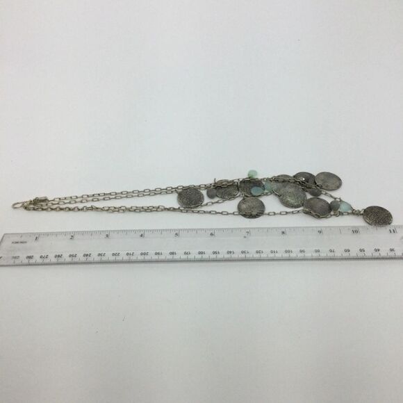 Stella & Dot Riviera Coin Labradorite & Chalcedony Necklace - Picture 4 of 5